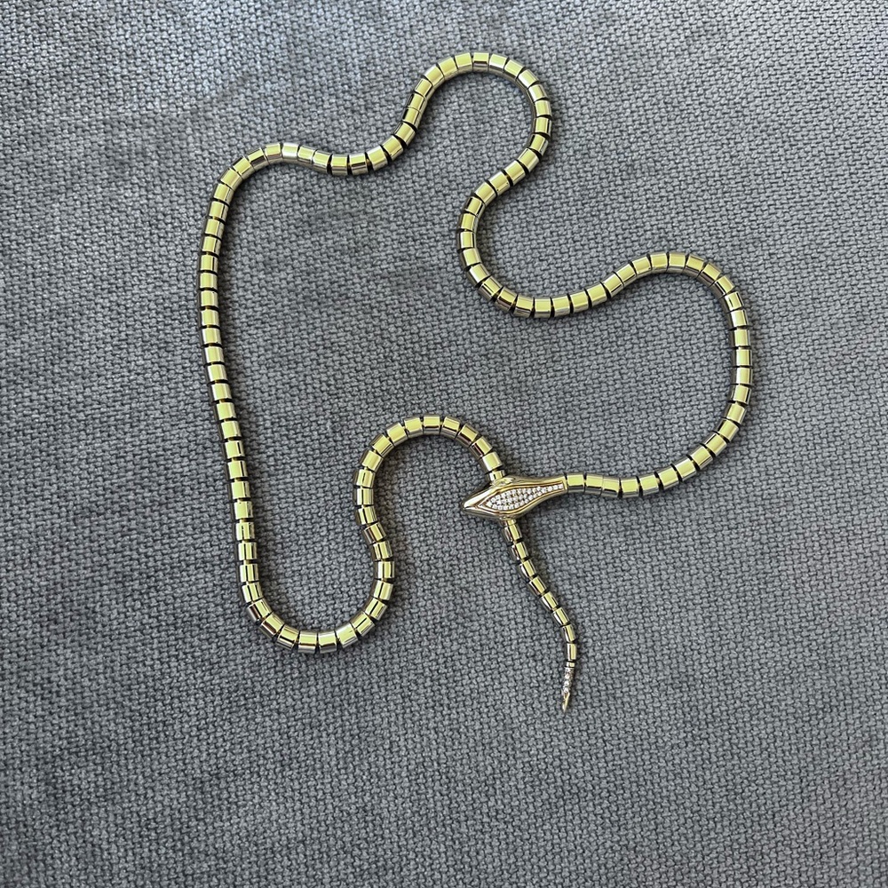 18k diamond Sidney Garber Snake necklace
